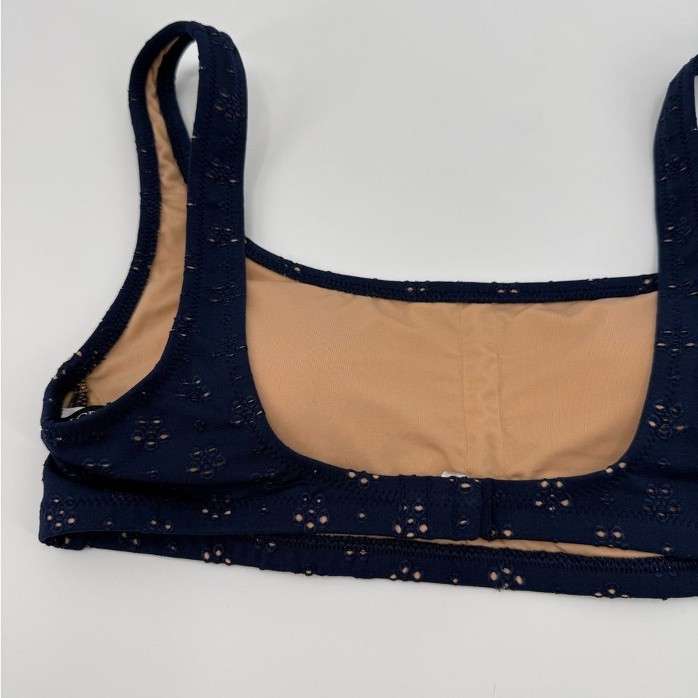 J.Crew Eyelet Scoop Bikini Top in Navy | Small - Picture 5 of 10